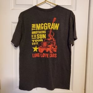 Tim McGraw concert graphic t-shirt 2012 Brothers of the Sun Tour Pennzoil sz L